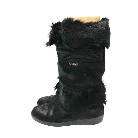 Tecnica Skandia Black Fur Boots Womens Size 7 Italy Apri Ski - Picture 4 of 10